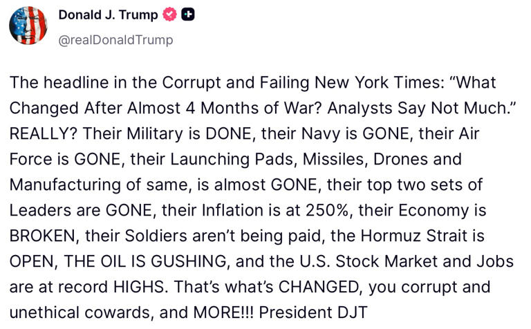 Trump threatens New York Times in Truth Social meltdown