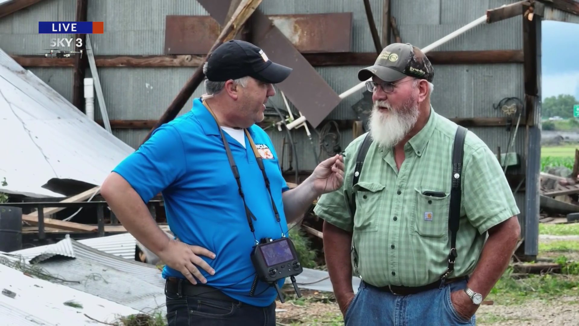 WCIA's Kevin Lighty talks to Cumberland Co. farmer after severe weather