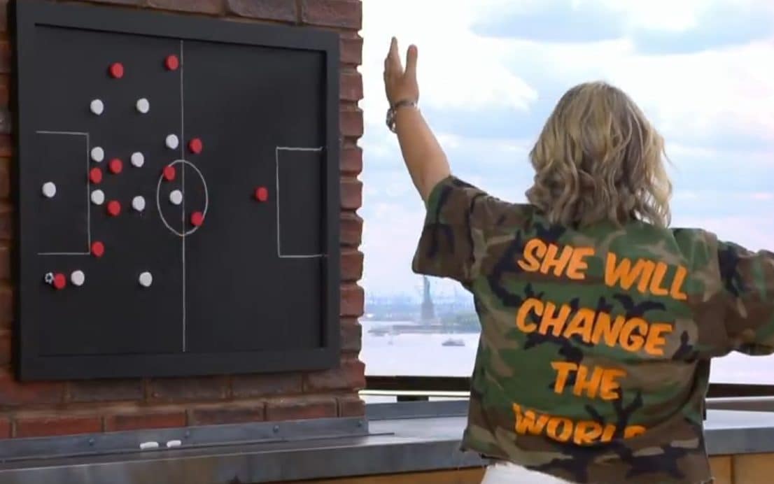Emma Hayes jacket with message on it
