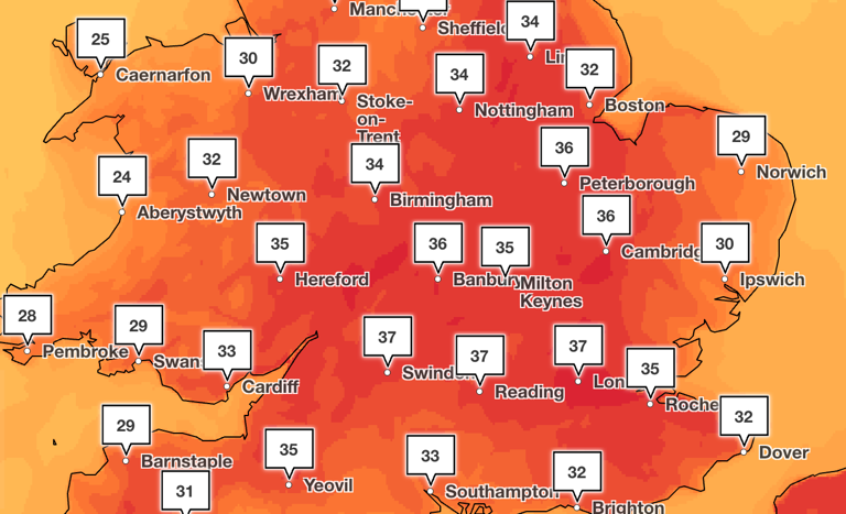 Temperatures will climb on Tuesday (Met Office)