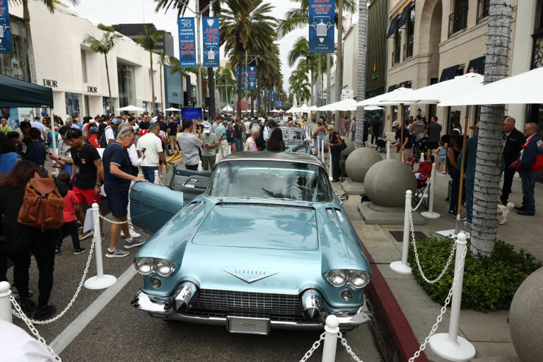 Supercar showdown on Rodeo Drive as the Batmobile lines up with world’s ...