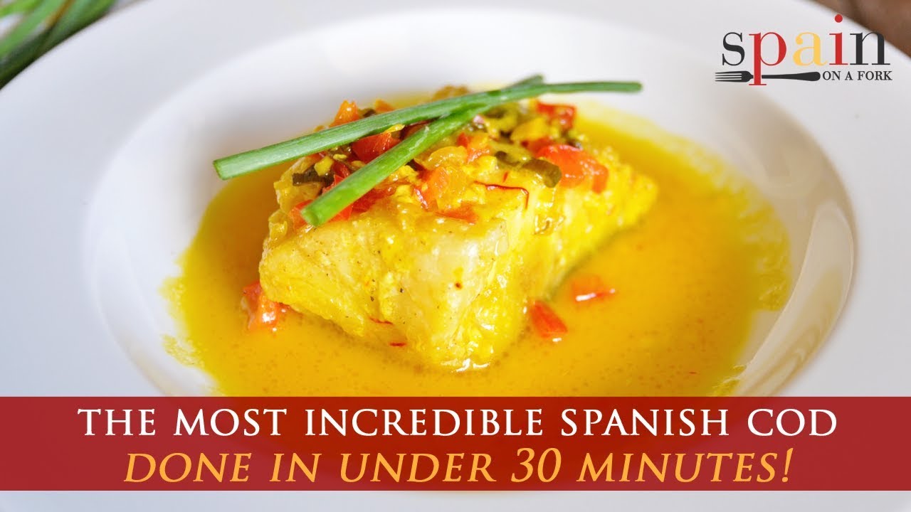 Spanish cod with white wine & saffron sauce: Easy seafood recipe