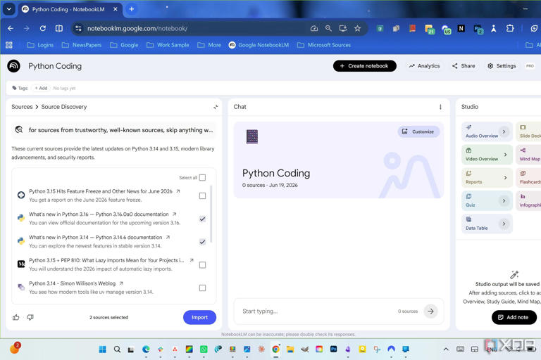 I let NotebookLM build my source list, and it found sources I missed