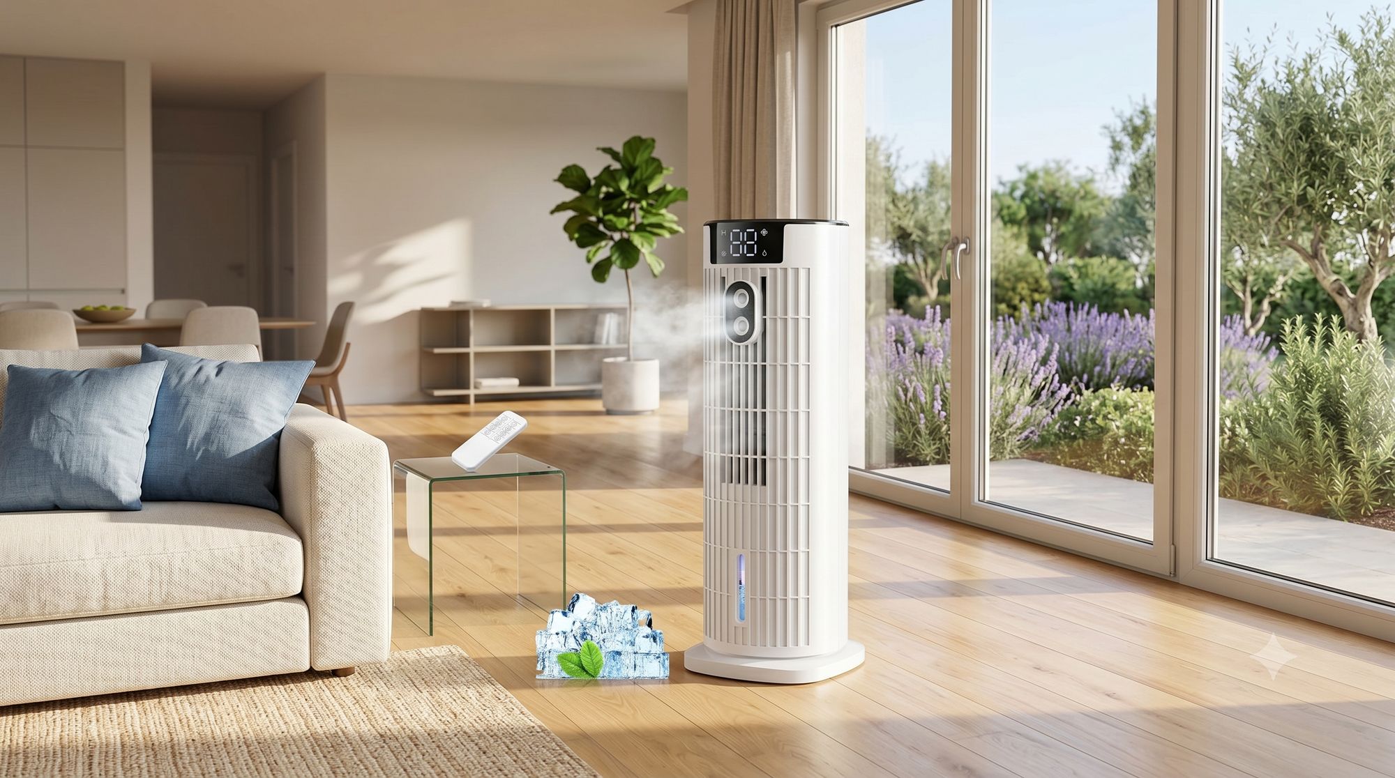 This £80 portable air cooler has a storm mode and two mist settings (aff)