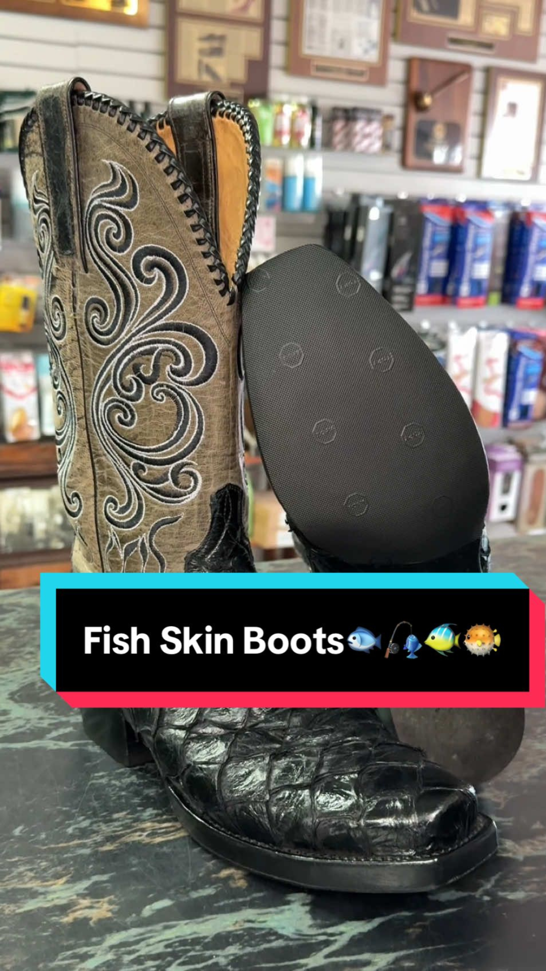 Fish skin boots with added sole protection