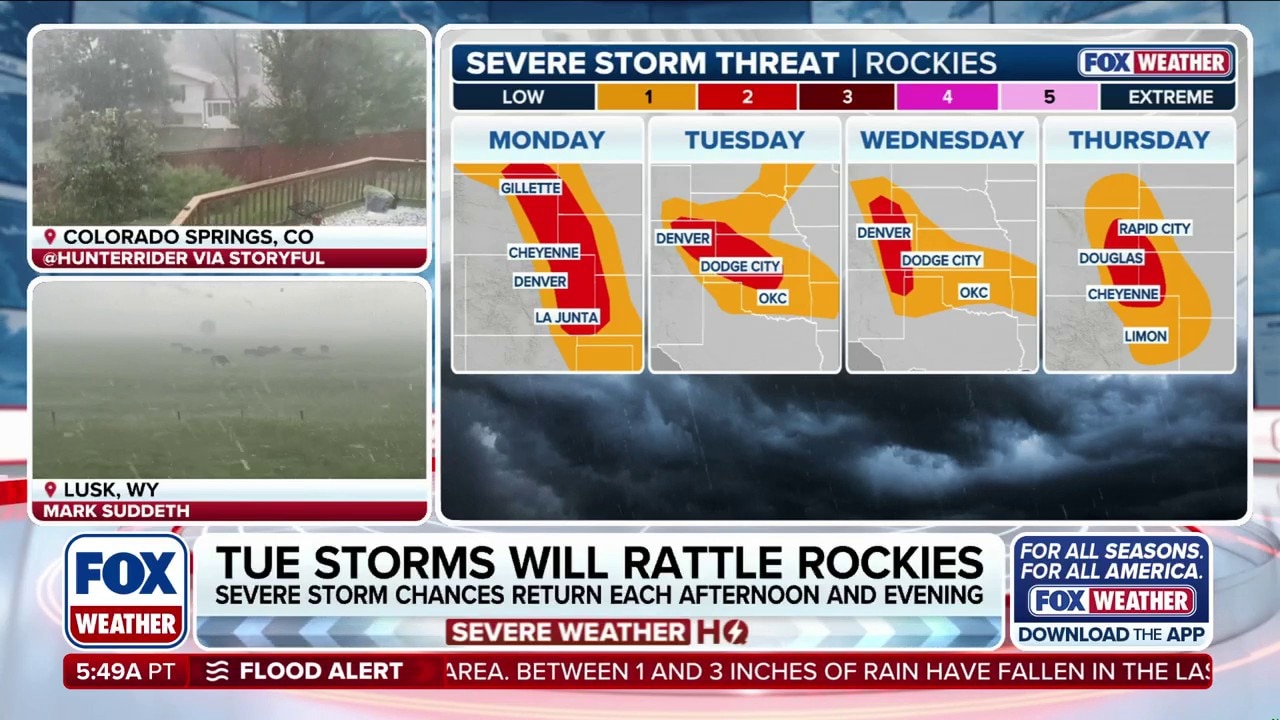 Multiday severe storm threat targets Plains, Rockies with large hail ...