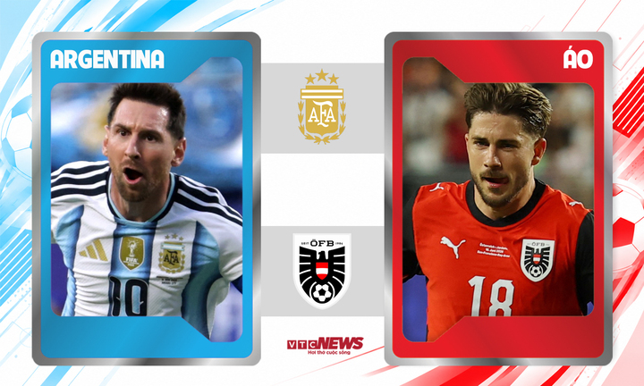 Trực tiếp bóng đá Argentina vs Áo 0h ngày 23/6, bảng J World Cup 2026