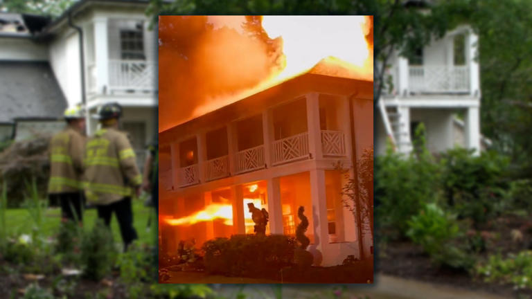 Video: Flames erupt from south Charlotte home during massive fire