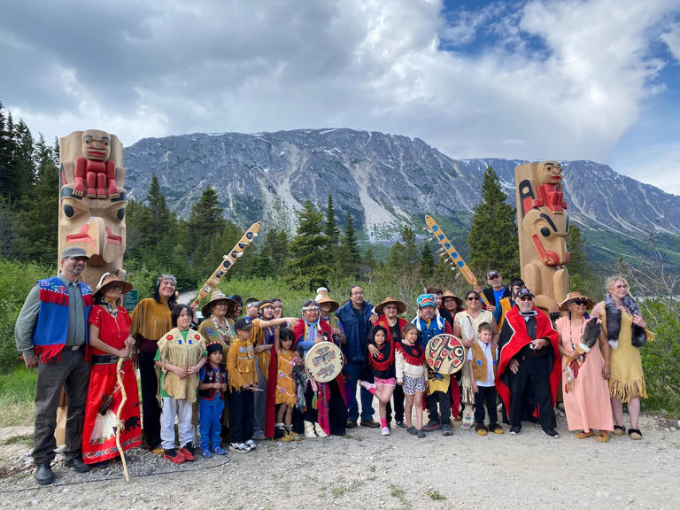 Carcross/Tagish First Nation unveils totem poles in Bennett, BC