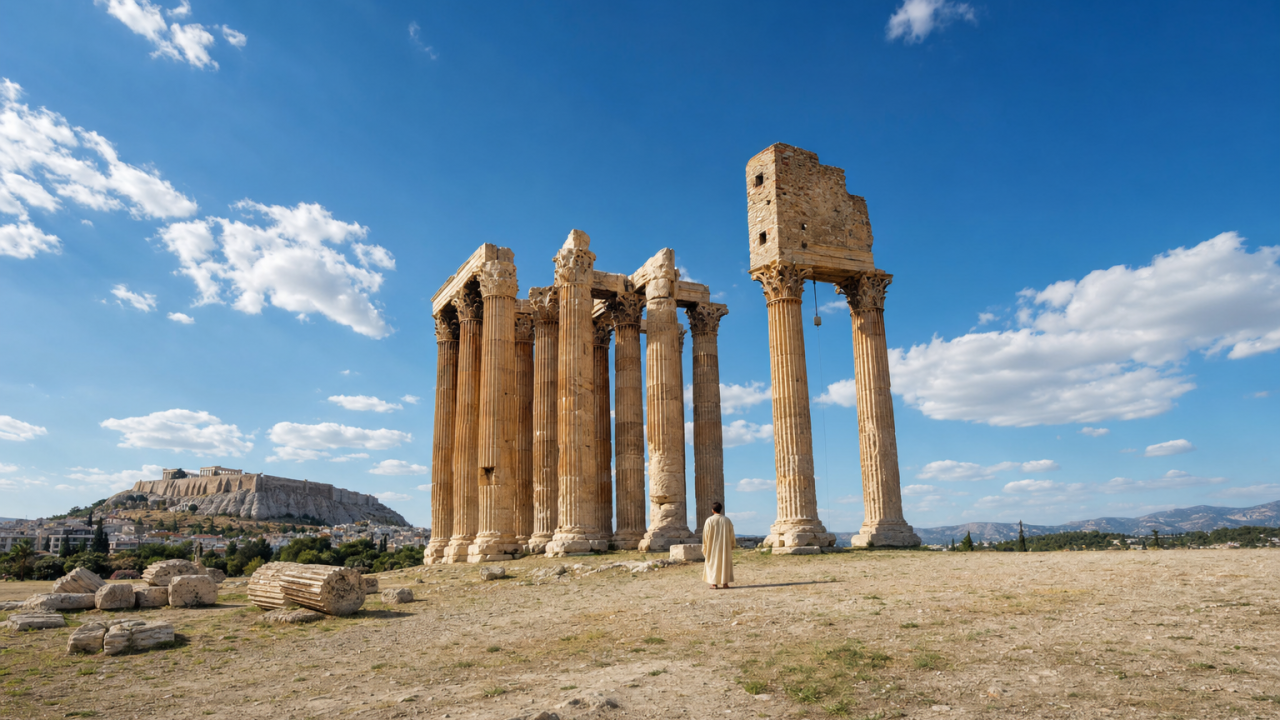 Why a Christian hermit lived atop Zeus's temple for centuries