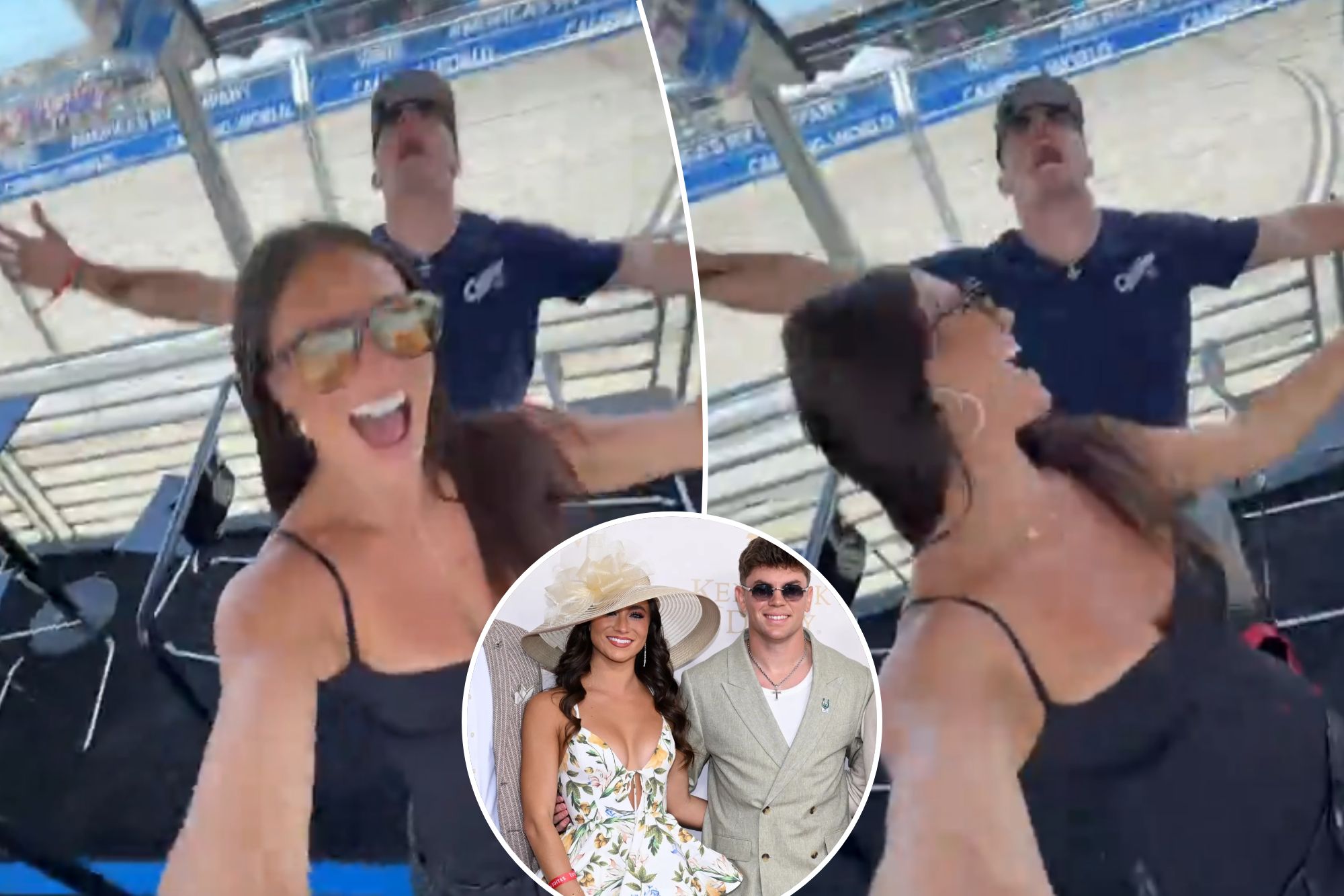 Cooper DeJean, Cowboys cheerleader Abby Summers attend NASCAR race