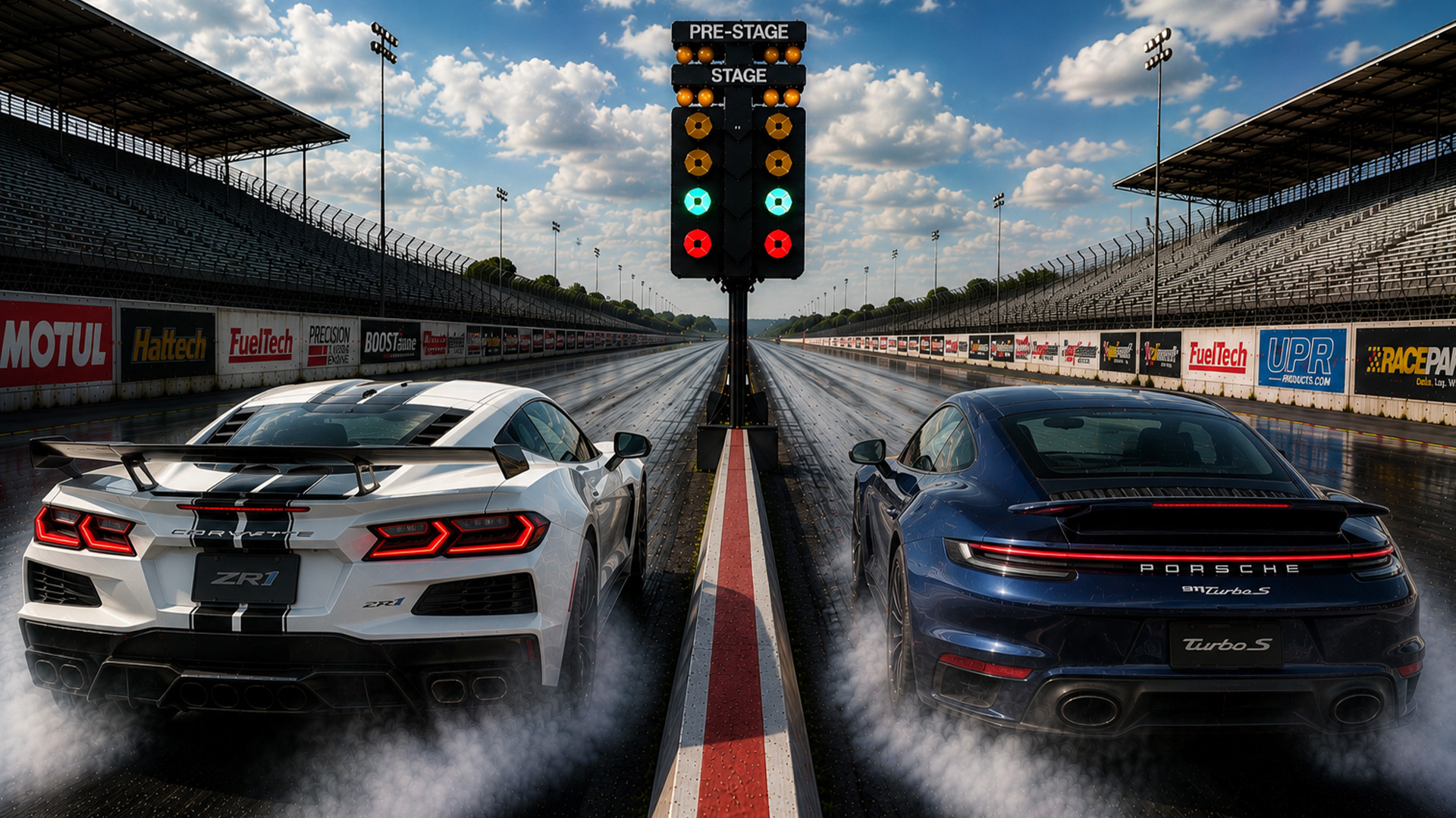 1,064HP Corvette ZR1 faces 640HP Porsche 911 Turbo S drag race