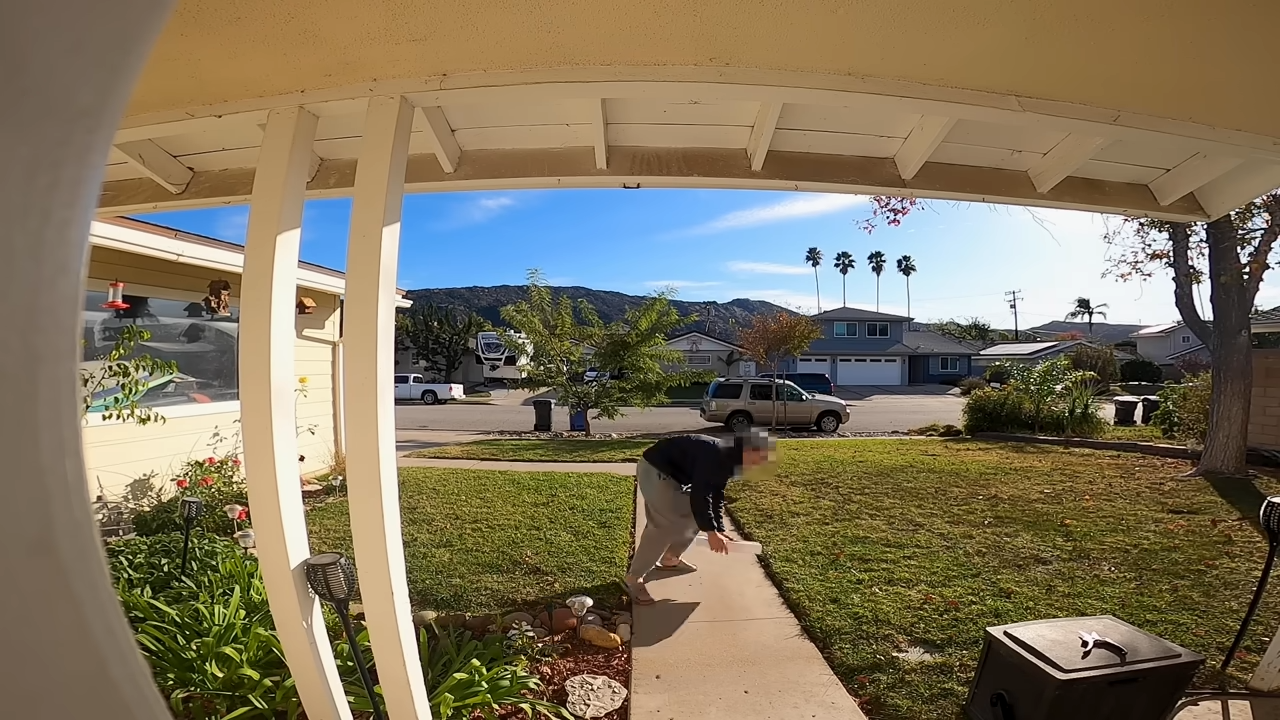 Package thief caught on camera doesn’t see this coming