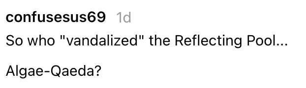 Literally just 28 great jokes about the Reflecting Pool disaster