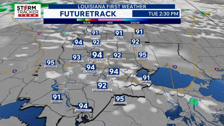 Baton Rouge weather: Hot and humid through the week