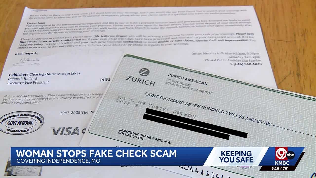 Fake check scams: Independence woman warns others after letter with ...