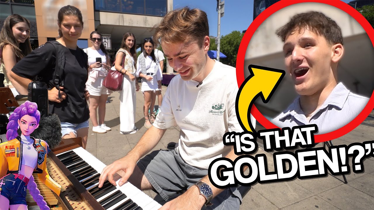 Playing K-pop demon hunters on piano in public