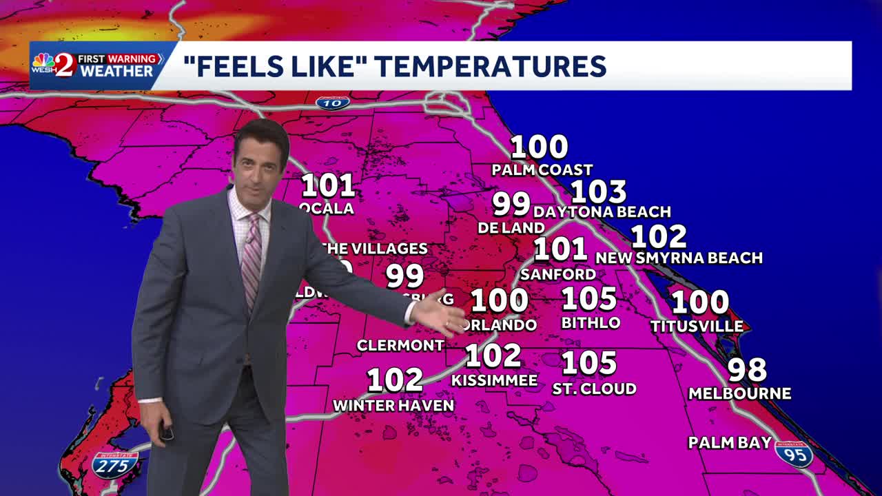 Triple digit feels like temperatures set to continue with a few cooling ...