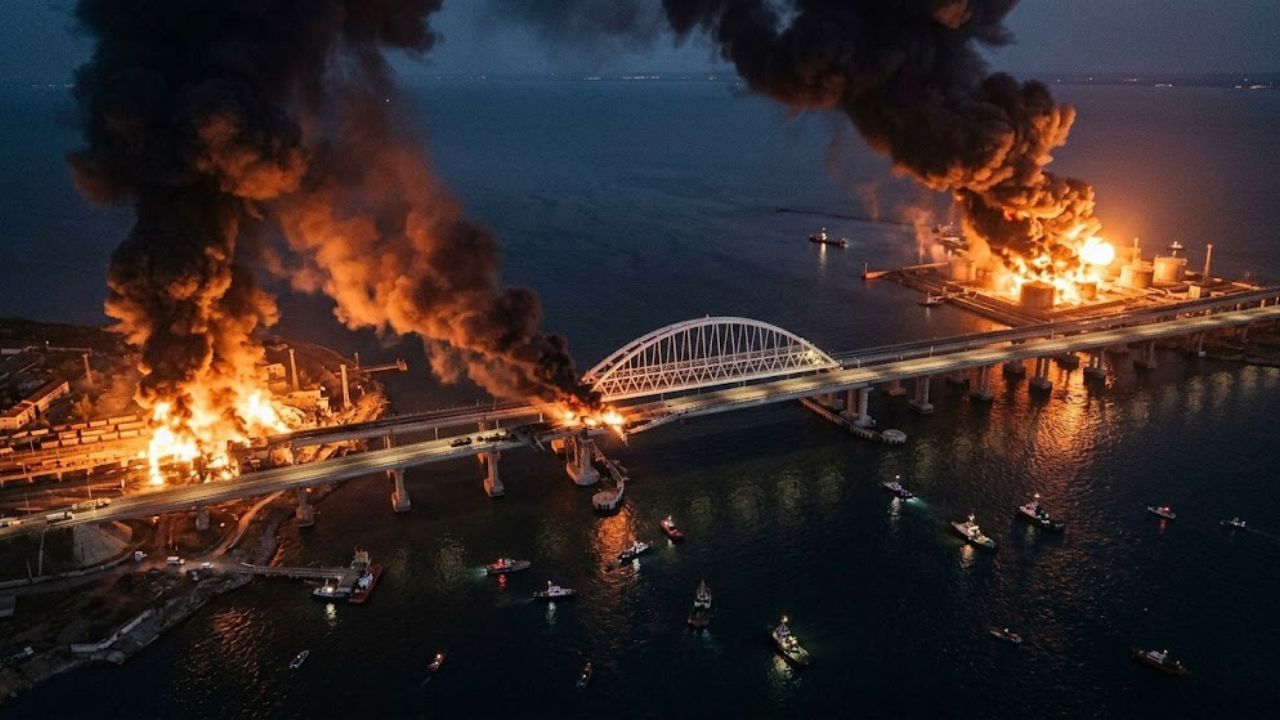 Ukrainian forces target Crimean bridge and Kerch oil terminal as fuel ...