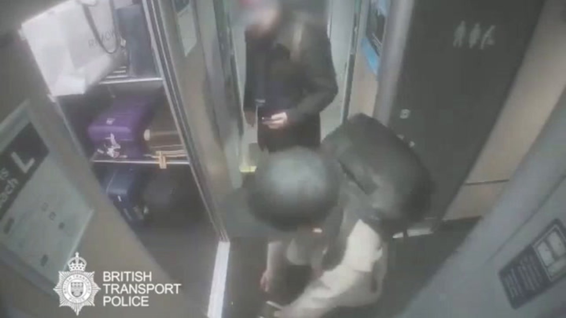 Moment brazen luggage thief who stole bags from unsuspecting passengers ...