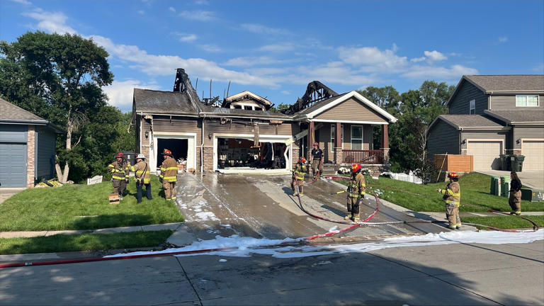 Fire crews rescue dog from burning home in southwest Omaha