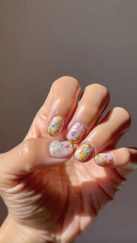 Pressed Flower nail designs