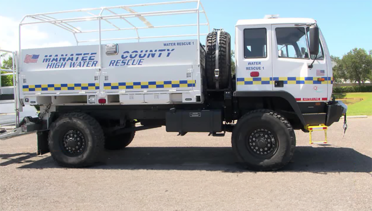 Manatee County unveils high-water rescue vehicle after Hurricane Helene ...