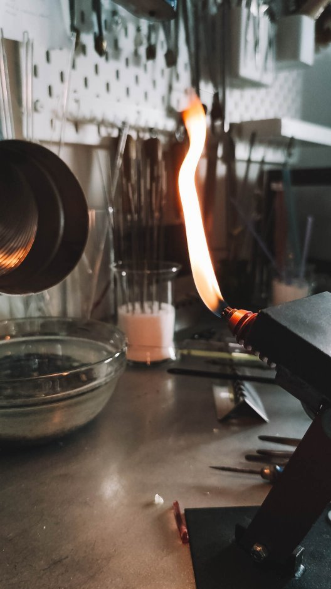 Watch glass frit turn into sparkling artistic pattern beads
