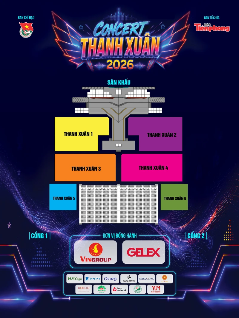 Concert Thanh xuân mở bản đồ sân khấu, công bố 6 vị trí vé
