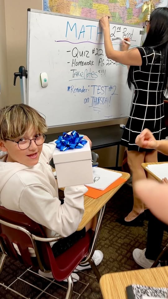 Middle school kids surprise their teacher with a heartwarming gift