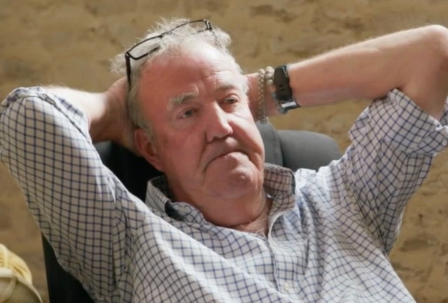 Jeremy Clarkson revealing he has cancer on 'Clarkson's Farm' (Prime video)