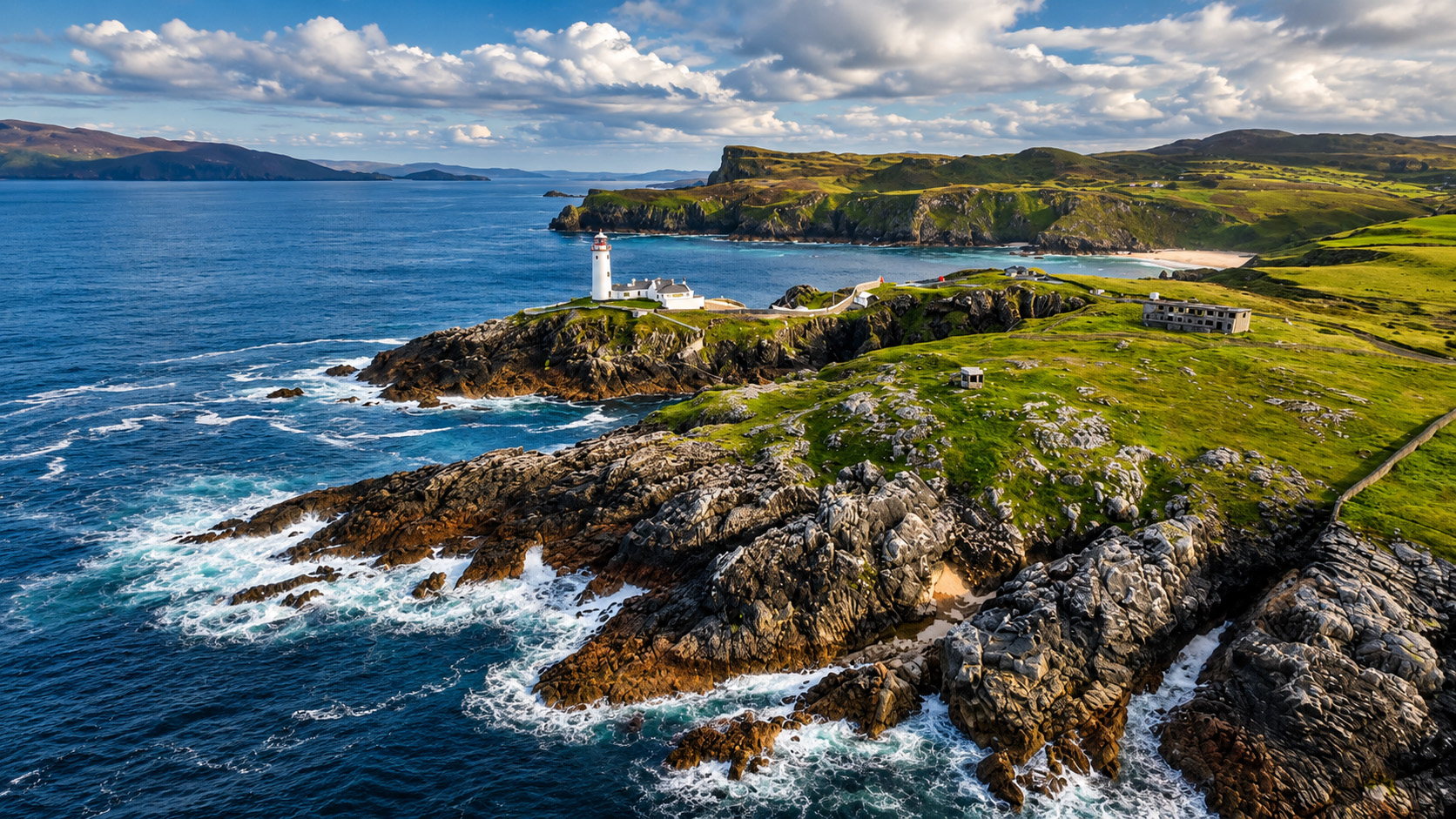 A coastal lighthouse battling massive ocean waves