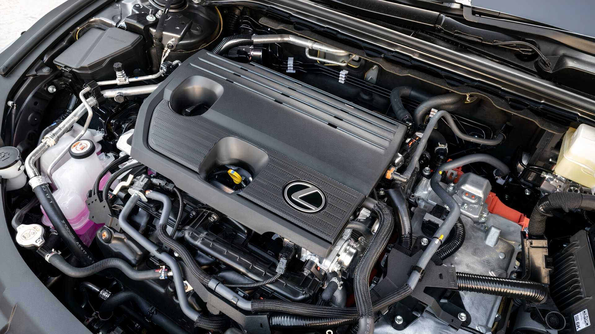 Close-up shot of 2026 Lexus ES 350h engine bay