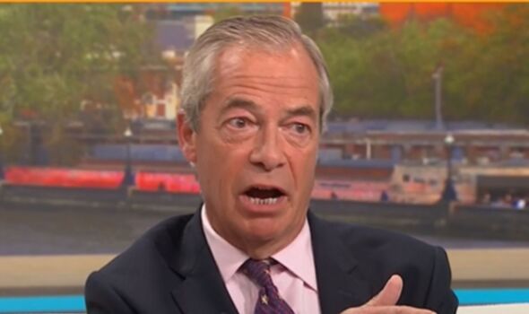 Close up of Nigel Farage speaking on Good Morning Britain