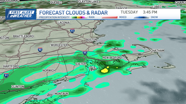 First alert: Flash flood warning for parts of Mass. as scattered rain ...