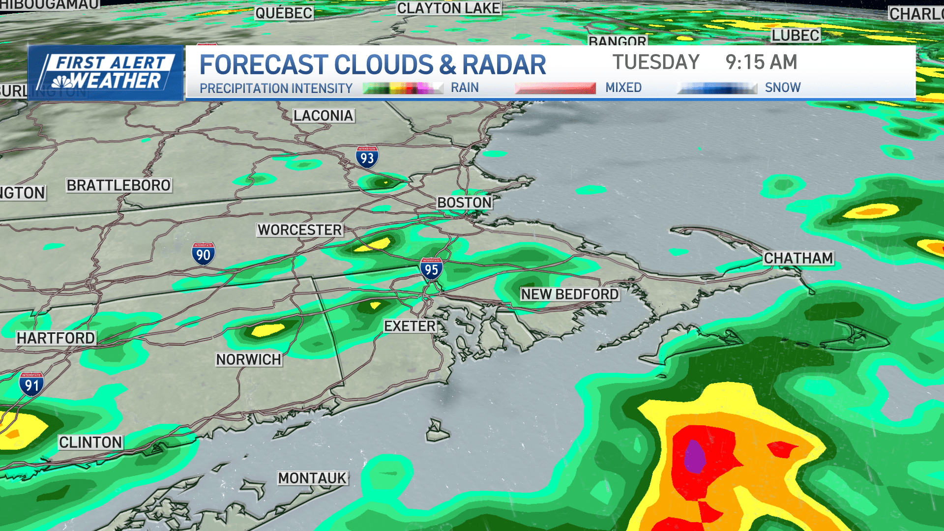 First alert: Flash flood warning for parts of Mass. as scattered rain ...