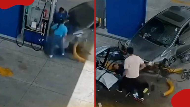 CCTV footage captures chilling moment car loses control, crashes into ...
