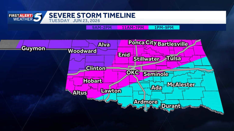 Updates: Another round of storms expected in Oklahoma Wednesday, Thursday