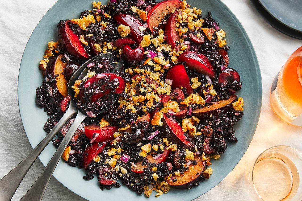 Cherry Plum Black Rice Salad