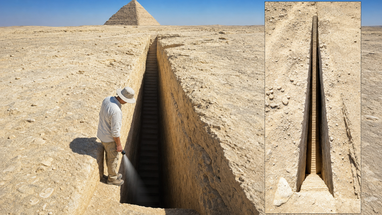 Abu Ruwash's 'ancient' staircase was still buried under sand in 2003