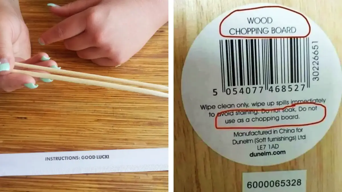 14 product labels with instructions that raise questions