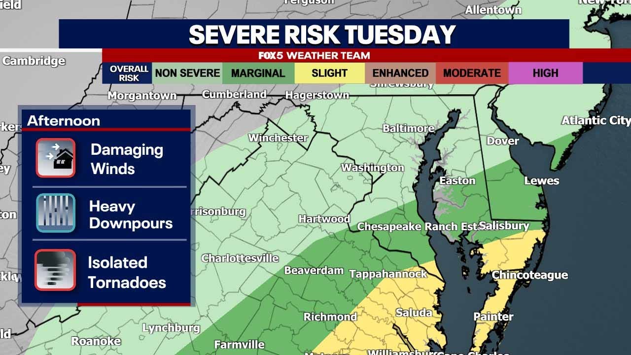 DC weather: Showers, possible thunderstorm Tuesday as region cleans up ...