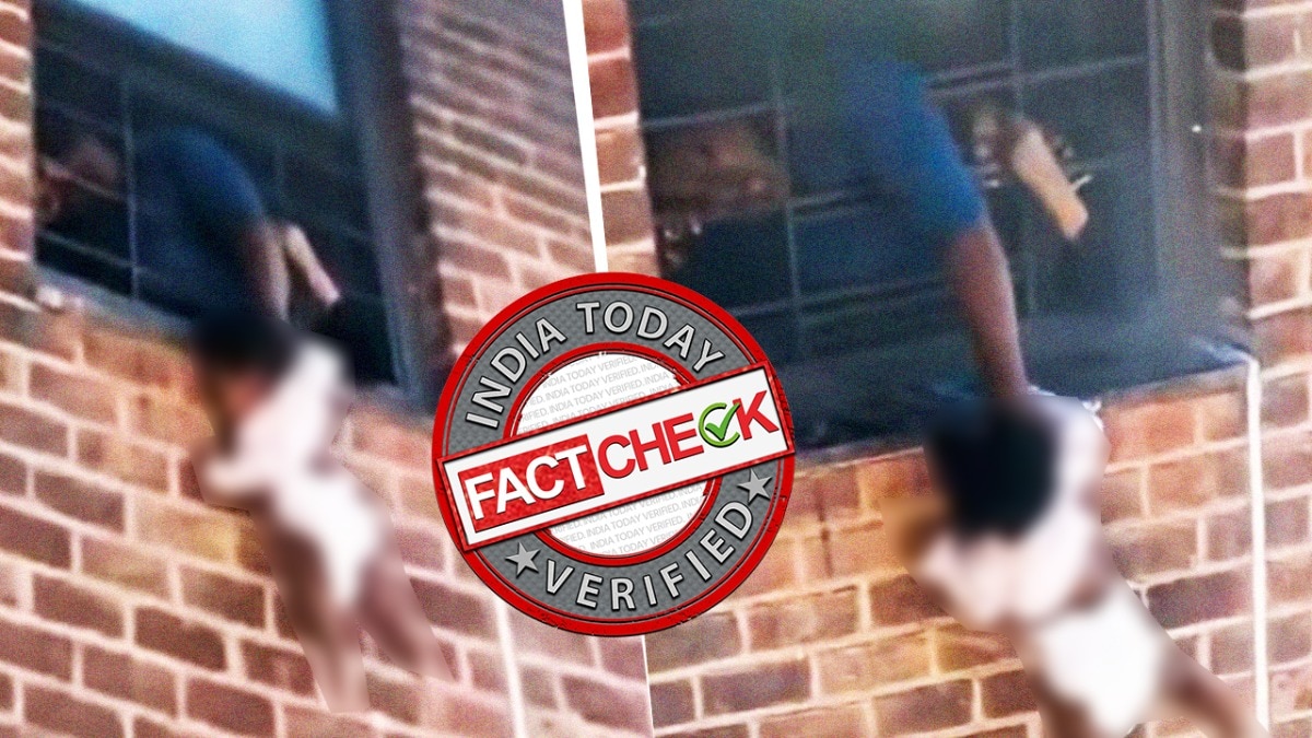 Fact check: Video of baby dangling from window is not from Lucknow fire