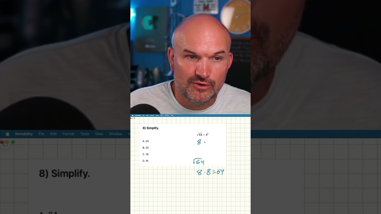 Evaluate on the GED no calculator #shorts #ged #gedmath