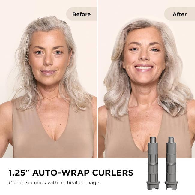 Before and after images of a model using 1.25