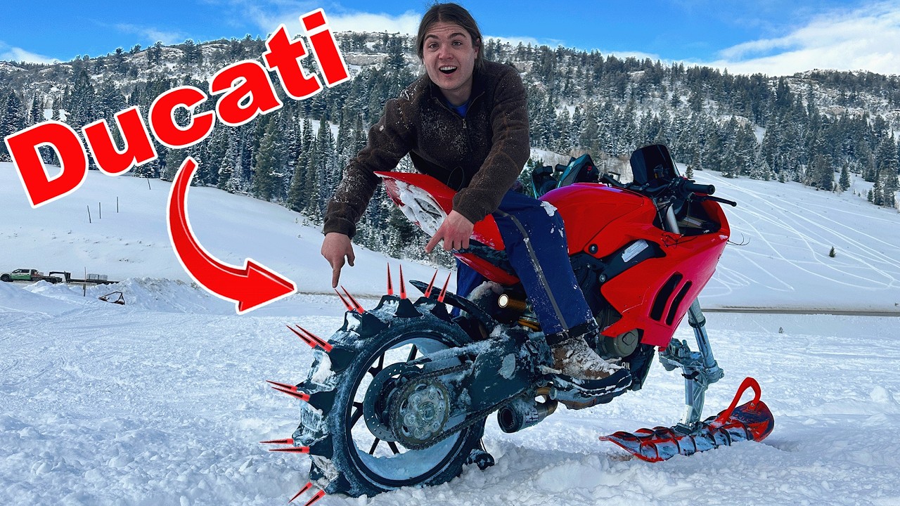 Riding a crotch rocket on deep snow? Watch now!