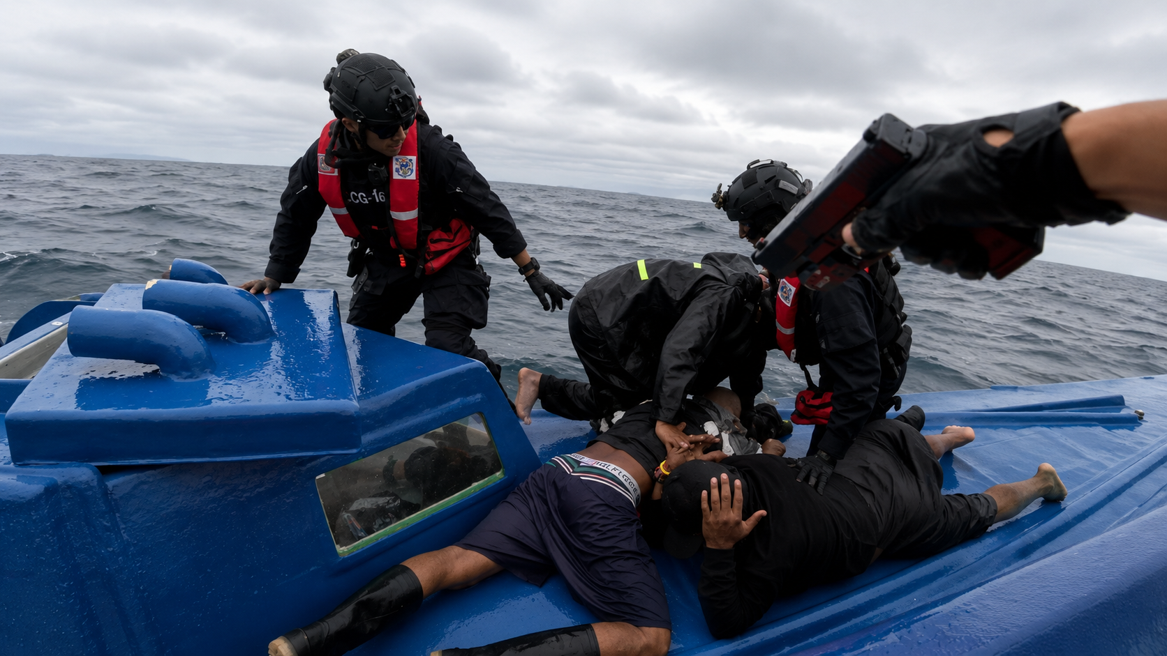 Watch US Coast Guard seize 225,000 lb of drugs from a smuggler boat