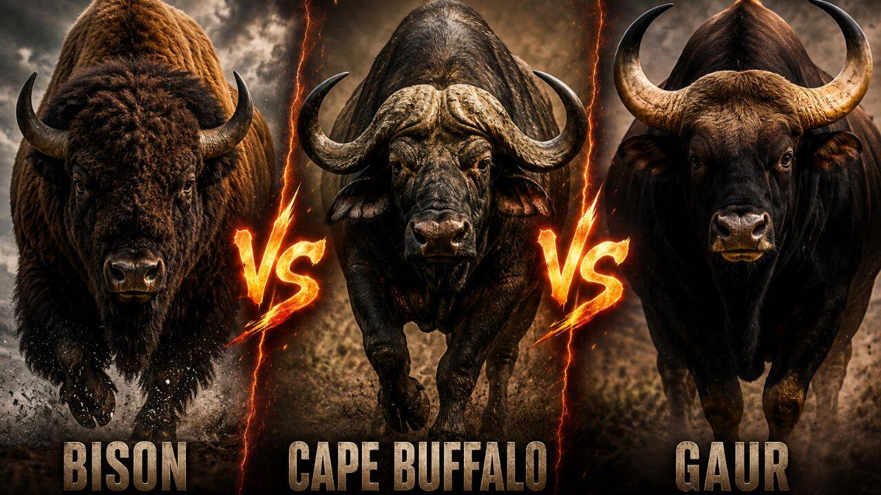 Bison vs Cape buffalo vs gaur: Comparing the world's largest wild bovines