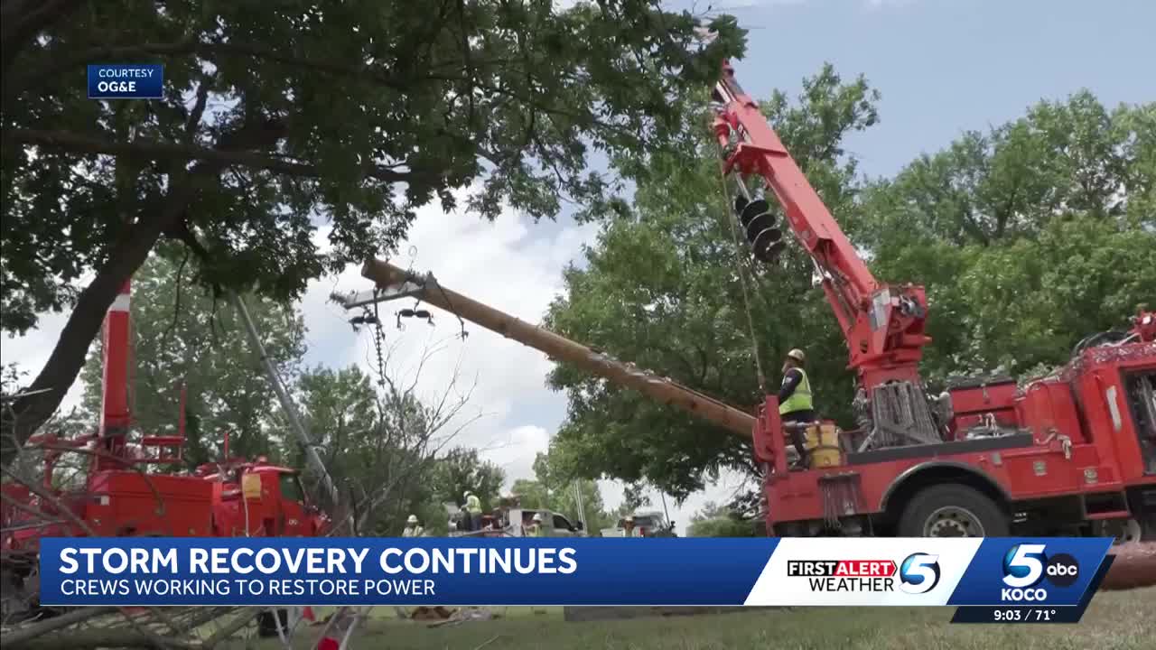 OG&E crews continue recovery efforts after tornadoes, derecho hit Oklahoma