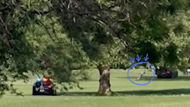 Watch this man jump out of a moving car during a New York golf course ...